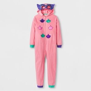 NWT Cat & Jack Owl Hooded Fleece Pink One Piece Pajamas